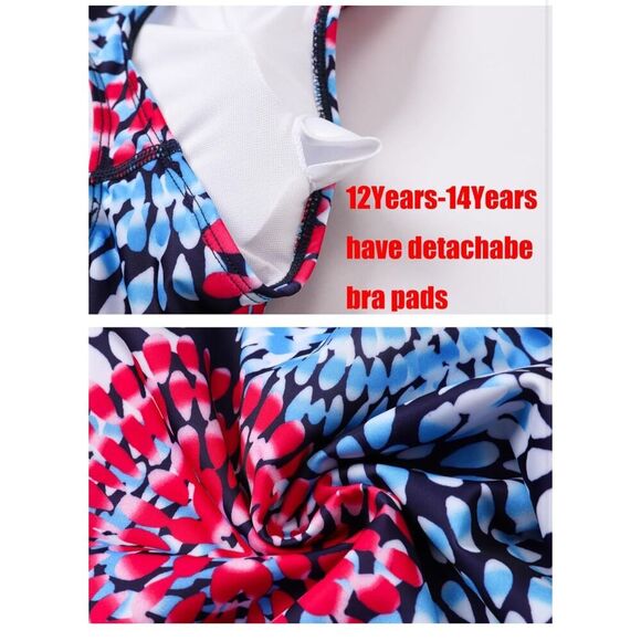 NEW Girls' Swimsuit Bathing Suit One Piece Suits Swim 14 - Picture 5 of 7